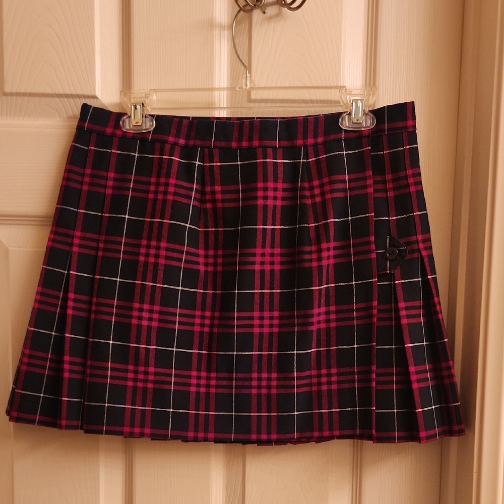Plaid Pink and Black Women's Skirt